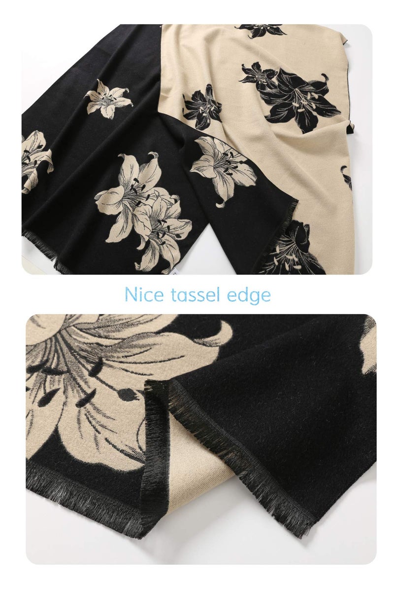 Jeelow Winter Pashmina Blanket Scarfs Shawls Wraps Open Front Poncho Cape For Women Wedding Evening Dresses (Lily) - Image 5